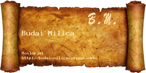 Budai Milica névjegykártya